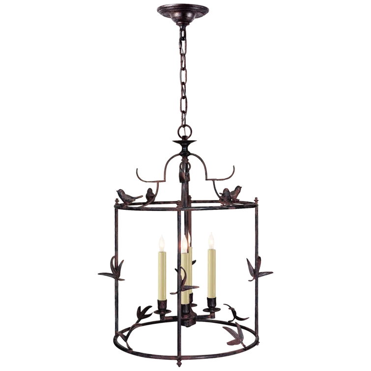 Rust Finish Crystal LED Indoor/Outdoor Drum Lantern