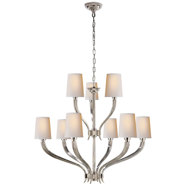 Ruhlmann Elegance 31'' Polished Nickel Nine-Light Chandelier