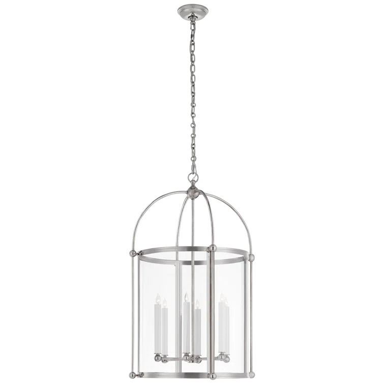 Riverside Polished Nickel 6-Light Indoor/Outdoor Island Chandelier