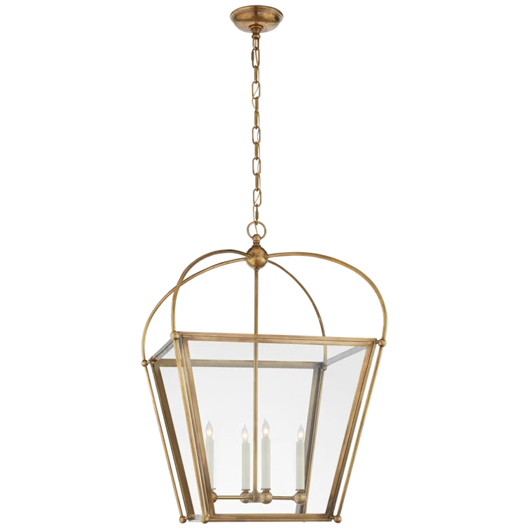 Elegant Riverside Polished Nickel 4-Light Square Pendant