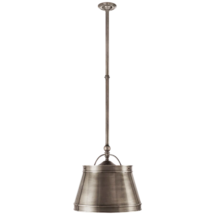 Antique Nickel Crystal 21" Indoor/Outdoor Pendant Light