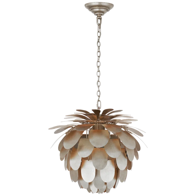 Matte Black Crystal Petal Pendant Light