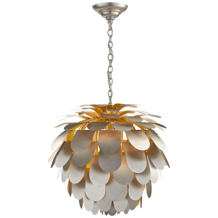 Cynara Tropical Pineapple-Inspired 15" Black Crystal Pendant Light