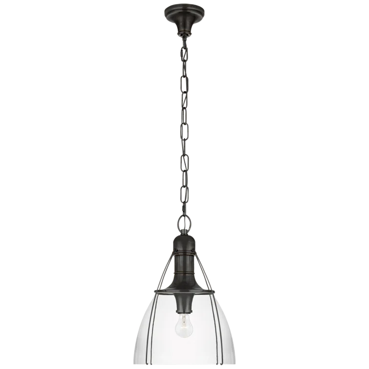 Prestwick Antique Nickel 21" Indoor/Outdoor Modern Pendant Light