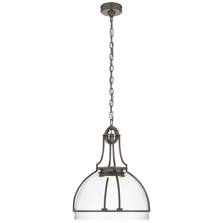 Gracie Bronze Globe LED Pendant Light with Glass Detail