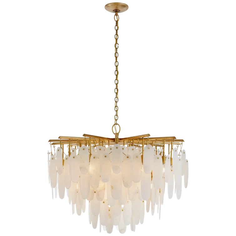 Luxurious Antique-Burnished Brass 42-Light Chandelier