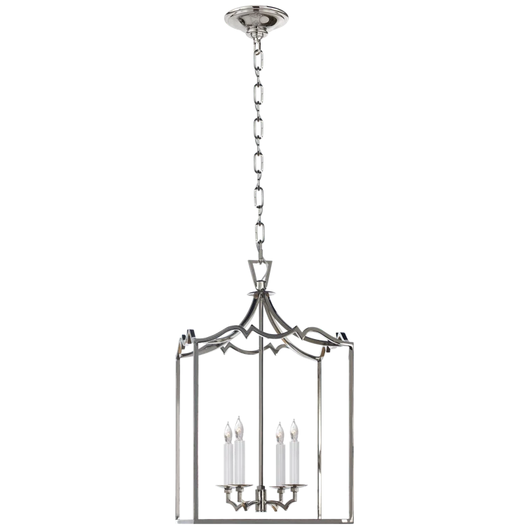 Darlana Polished Nickel 4-Light Indoor/Outdoor Fancy Lantern