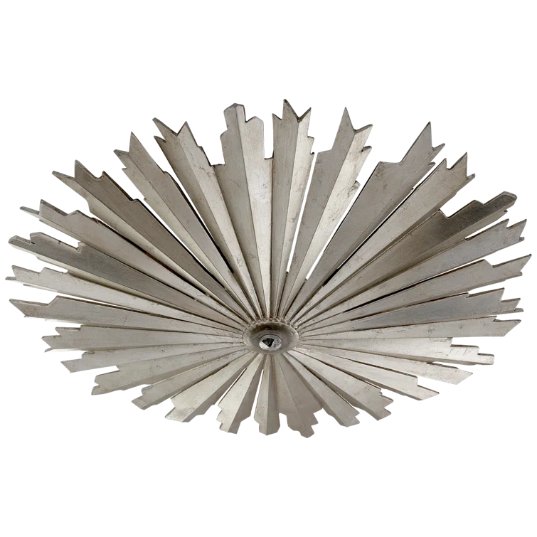 Claymore Sunburst LED Semi Flush Mount in Burnished Silver Leaf