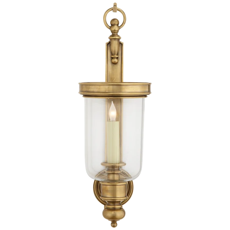 Georgian Antique-Burnished Brass Dimmable Jelly Jar Sconce