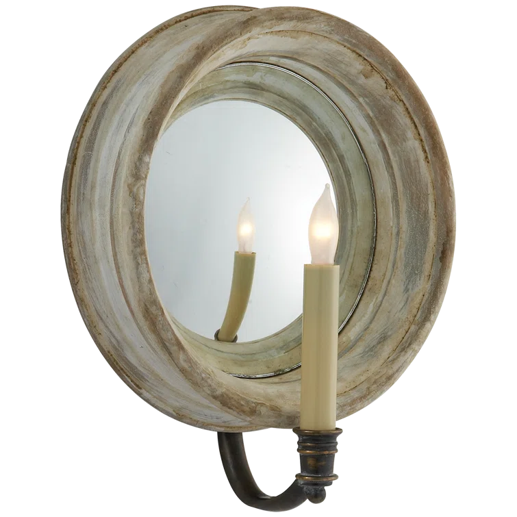 Old White Distressed Rustic Candle Wall Sconce
