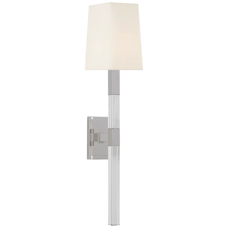 Reagan Polished Nickel 24.75" High Crystal Stem Wall Sconce