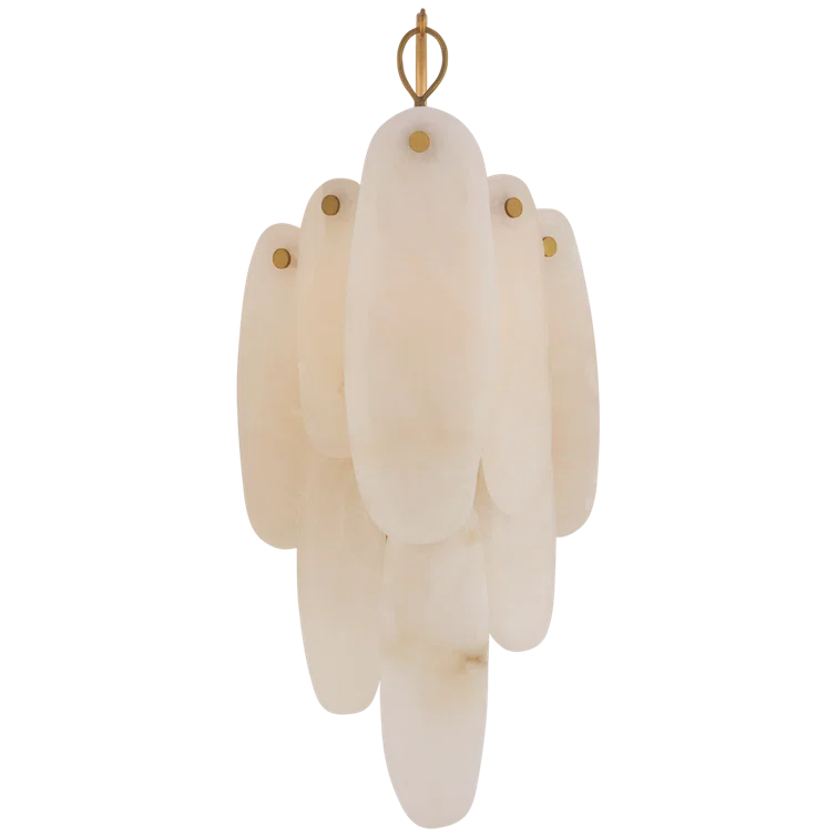 Cora Antique-Burnished Brass Dimmable Sconce with Alabaster Shades