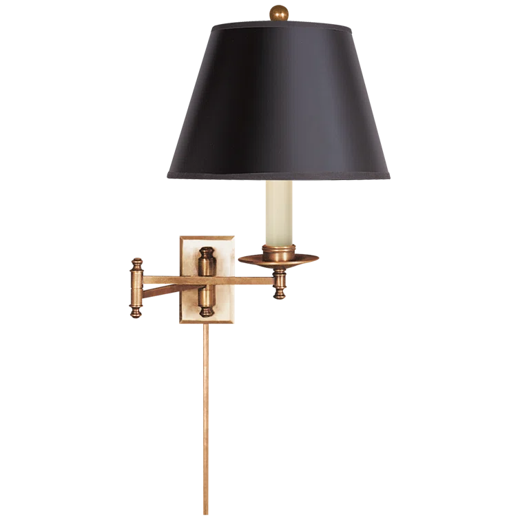 Antique Brass Black Swing Arm Dimmable Wall Lamp