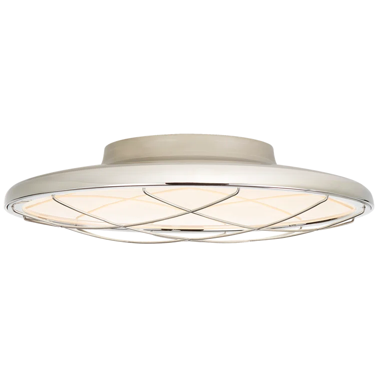 Sleek Polished Nickel and Glass 16.5" LED Flush Mount Light