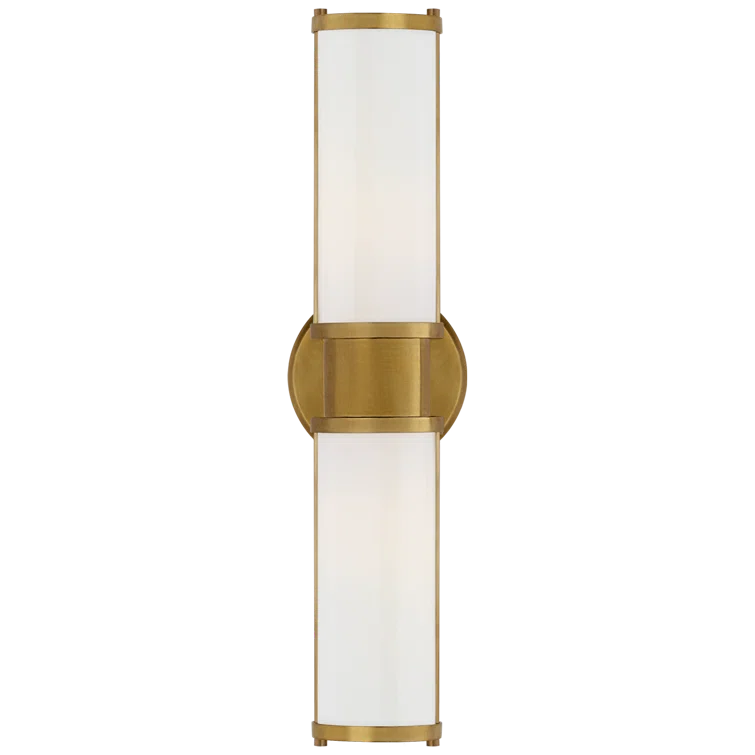 Ralph Lauren Polished Nickel Dimmable Bath Sconce with White Glass