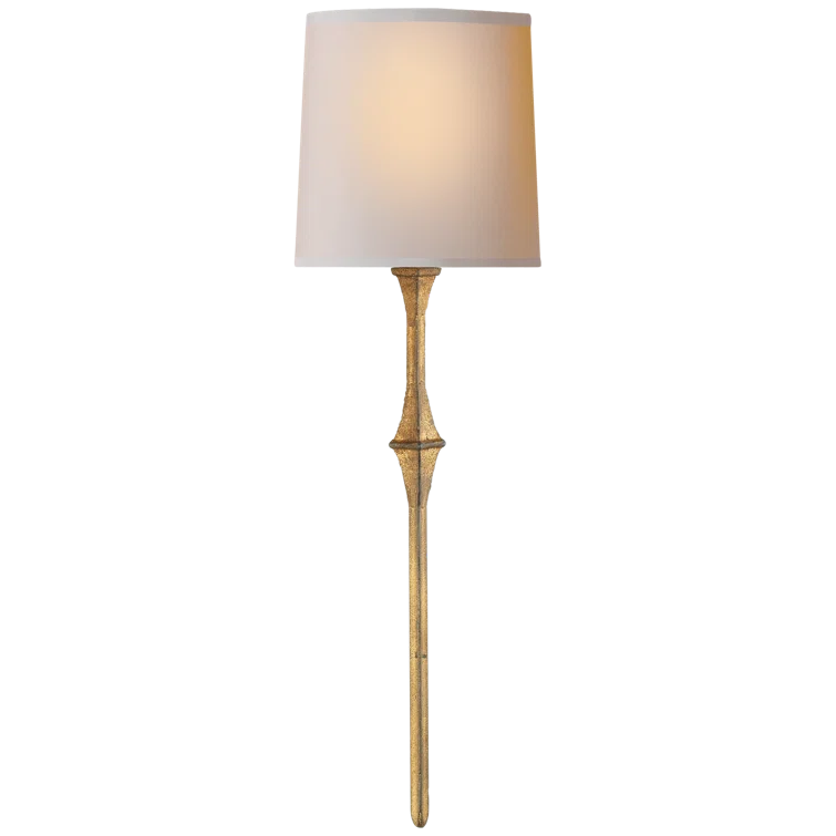 Gilded Iron 19" Dimmable Wall Sconce with Paper Shade