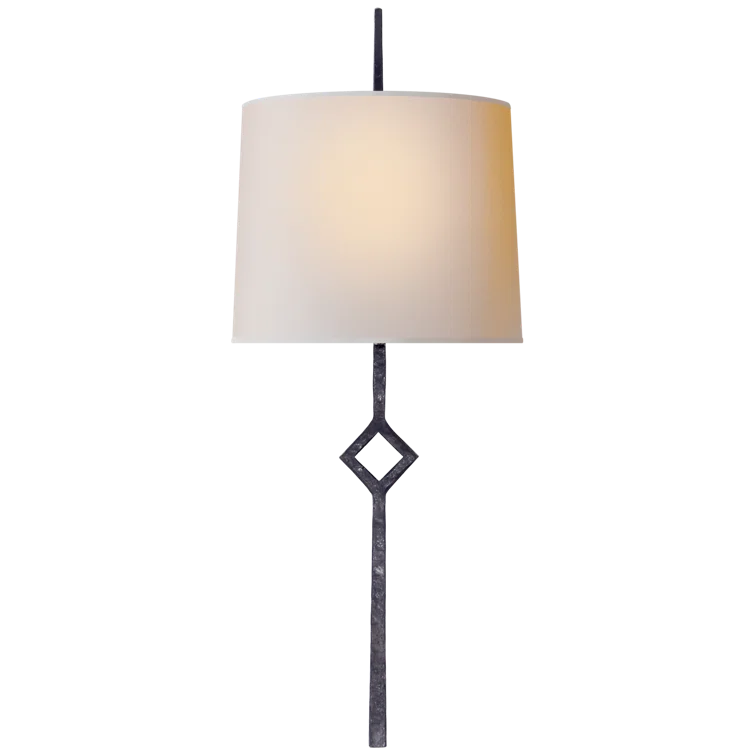 Cranston Aged Iron Dimmable Wall Sconce with Paper Shade