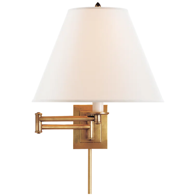 Primitive Adjustable Swing Arm Wall Light in Hand-Rubbed Antique Brass