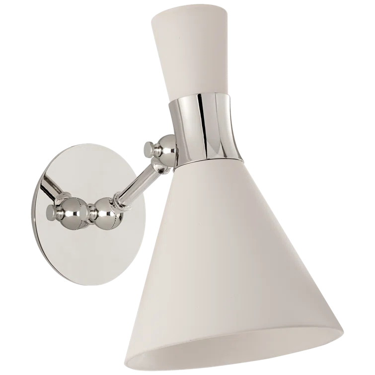 Liam Dimmable Chrome Sconce with Matte White Shade