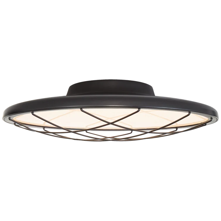 Dot Matte Black LED Flush Mount Ceiling Light with Glass Diffuser