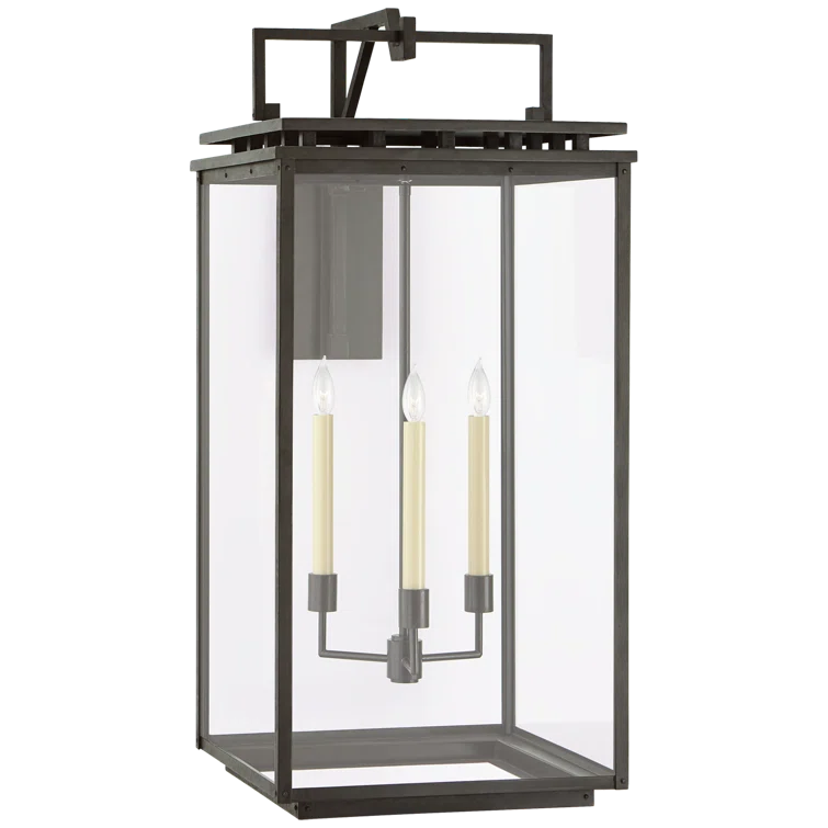 Chapman & Myers Dimmable Iron Black Lantern Wall Sconce