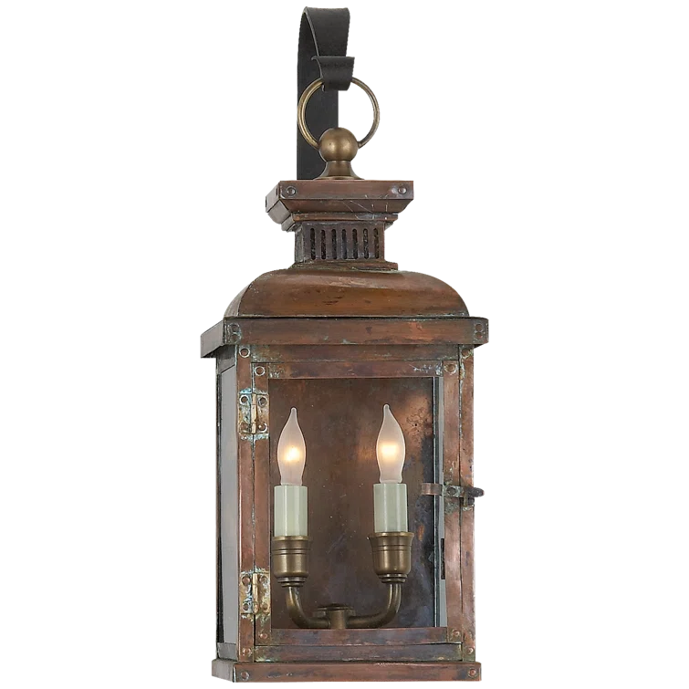 Suffork Vintage Style Natural Copper Outdoor Wall Lantern