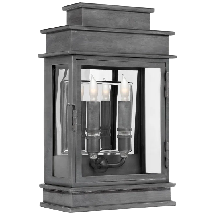 Bronze and Black 15'' Direct Wired Lantern with Dimmable Light