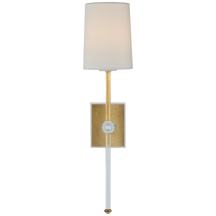 Lucia 20.75'' White Linen Shade Dimmable Wall Sconce