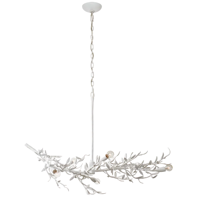 Mandeville Plaster White Crystal Branch-Style Chandelier