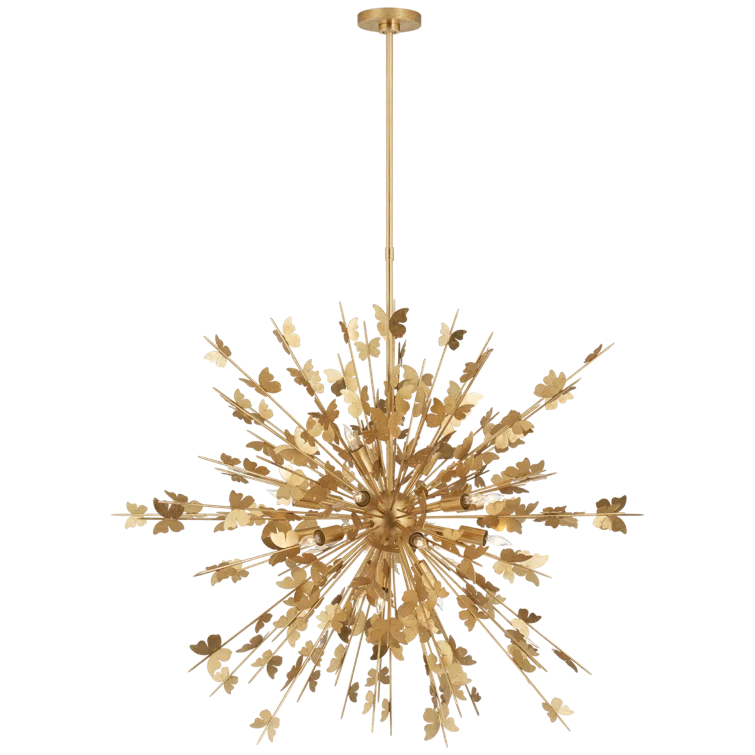 Farfalle Gold Crystal 18-Light Organic Elegance Chandelier