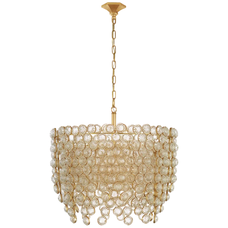 Milazzo Grand Waterfall 26.5" Gilded Crystal Chandelier