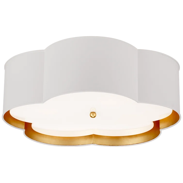 Elegant White and Gild Crystal LED Indoor/Outdoor Flush Mount