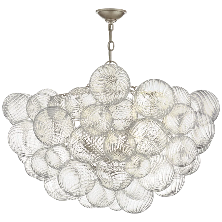 Talia White Swirled Glass 8-Light Candle Chandelier