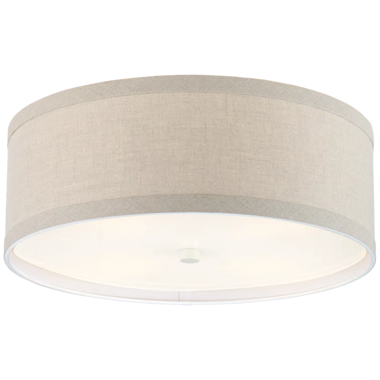 Walker Elegance 7.5'' Light Cream Drum Ceiling Light with Linen Shade