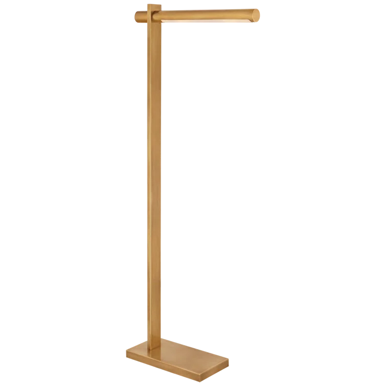 Axis Adjustable Pharmacy Floor Lamp in Antique-Burnished Brass