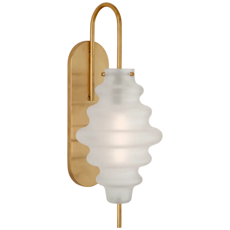 Elegante Bronze Dimmable Sconce with Volcanic Glass Shade, 17.5"