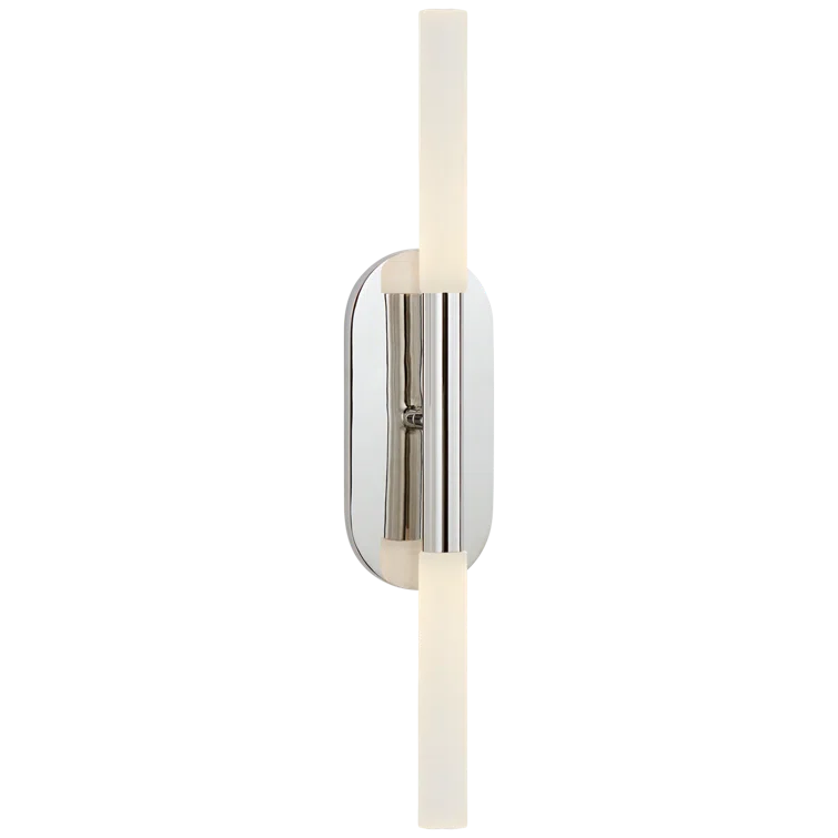 Rousseau Slim Cylinder LED Vanity Light in Polished Nickel