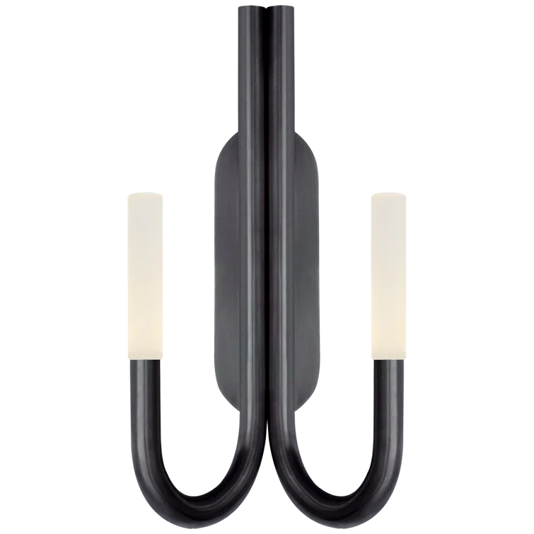 Rousseau Double Curve Bronze & Black LED Vanity Sconce