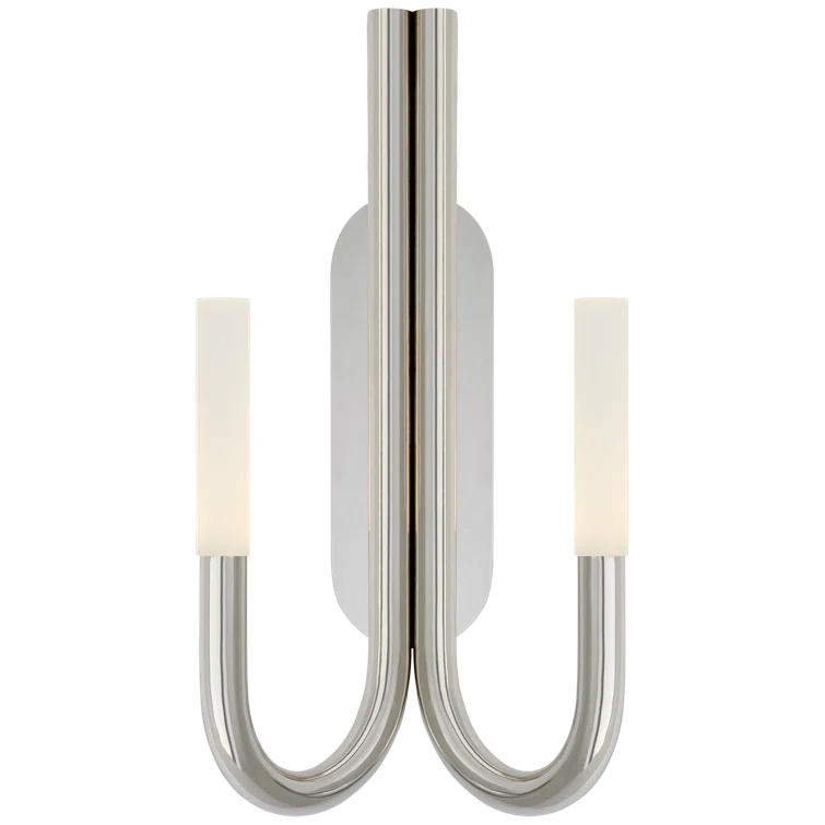 Rousseau Polished Nickel Double LED Vanity Wall Sconce