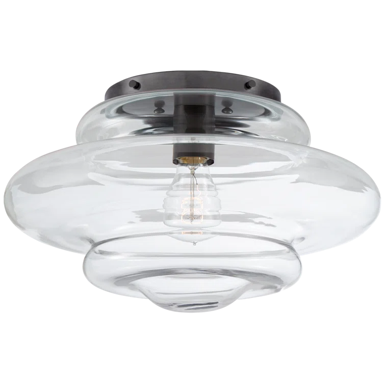 Tableau Medium Organic Glass Flush Mount Ceiling Light, Bronze