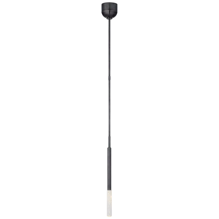 Rousseau 22.75" Bronze and Glass LED Pendant Light