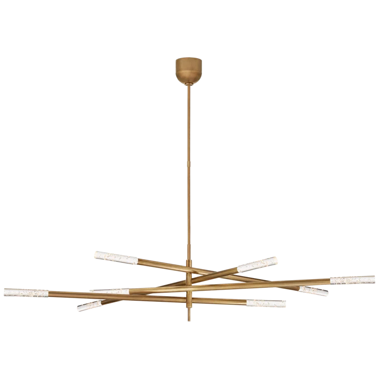 Antique Brass and Crystal 8-Light Plug-in Chandelier