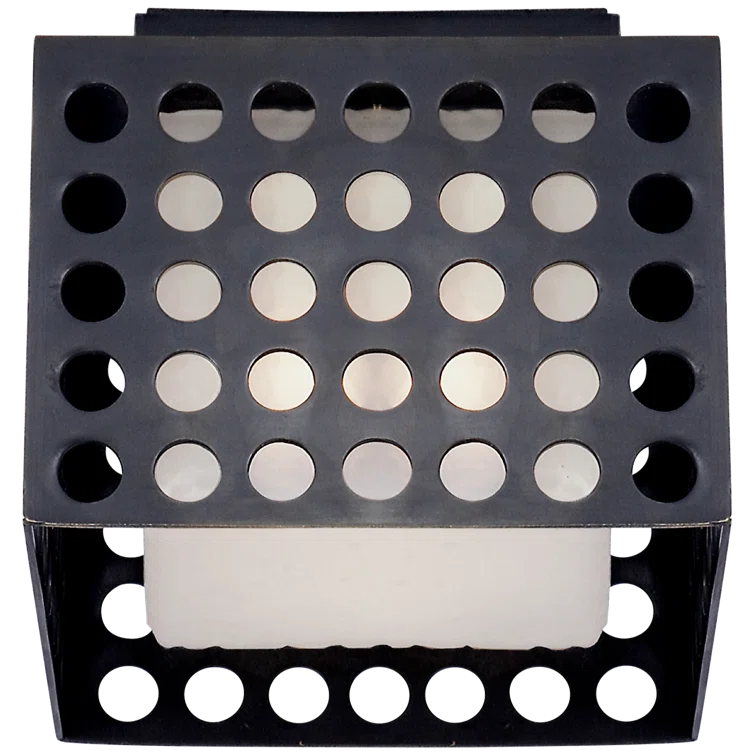 Precision Small Square Bronze Flush Mount with Clouded Glass