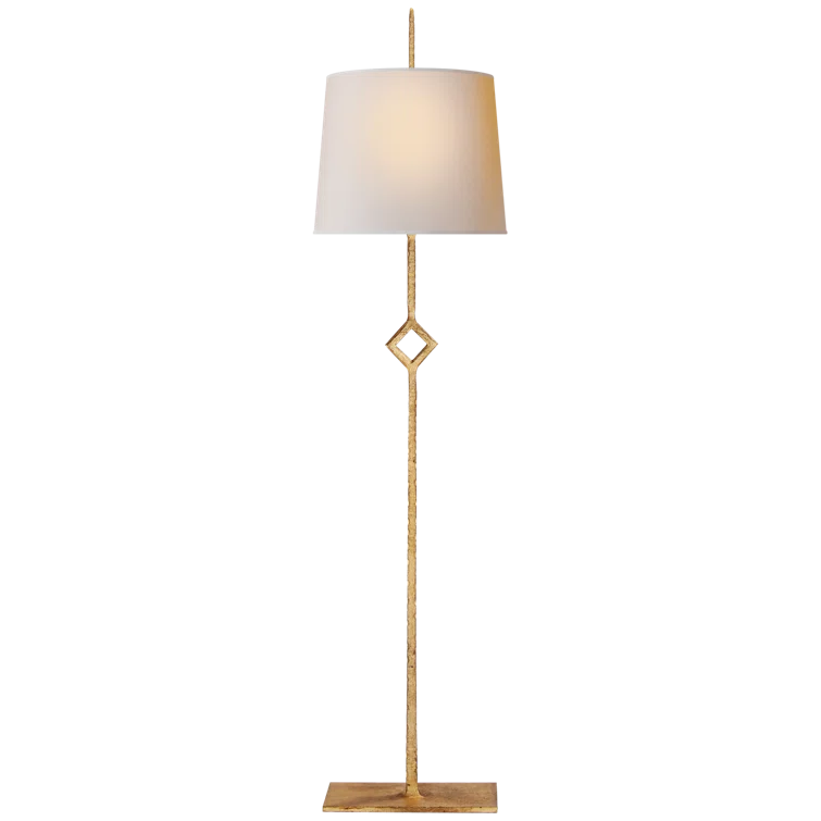 Edison Gilded Iron Buffet Table Lamp with Paper Shade