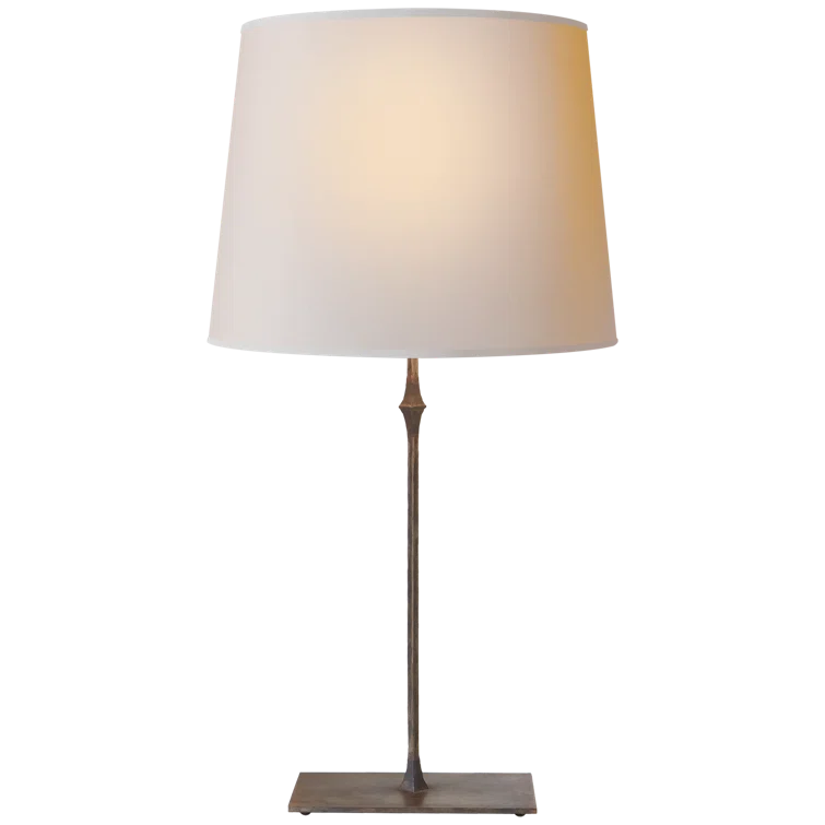 Edison Aged Iron Outdoor Table Lamp with Fabric Shade