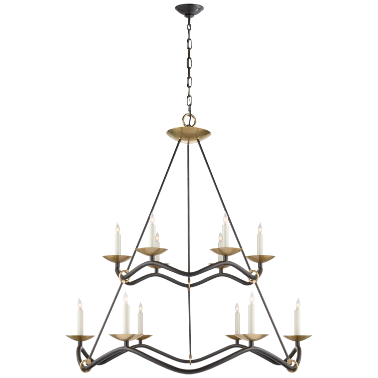Nickel Crystal Candle 43" Plug-in Chandelier