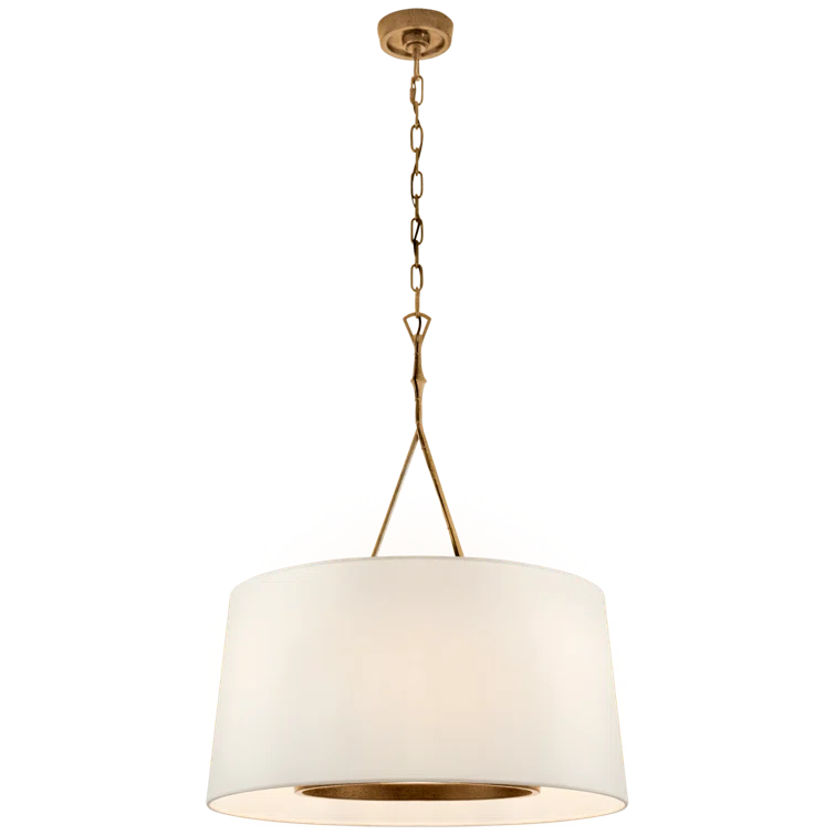 Dauphine Gilded Iron 6-Light Drum Chandelier with Paper Shade