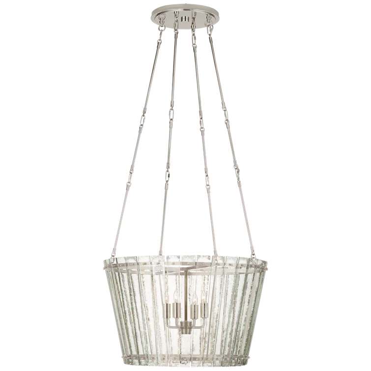Cadence Antique Mirror 15" Polished Nickel Crystal Chandelier