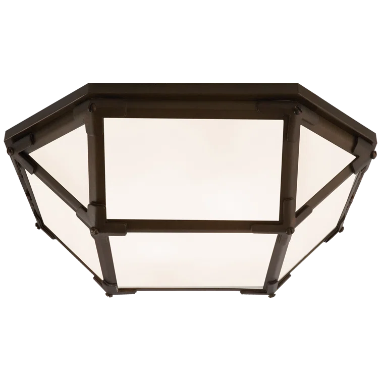 Morris 15.5" Polished Nickel Geometric Flush Mount Light