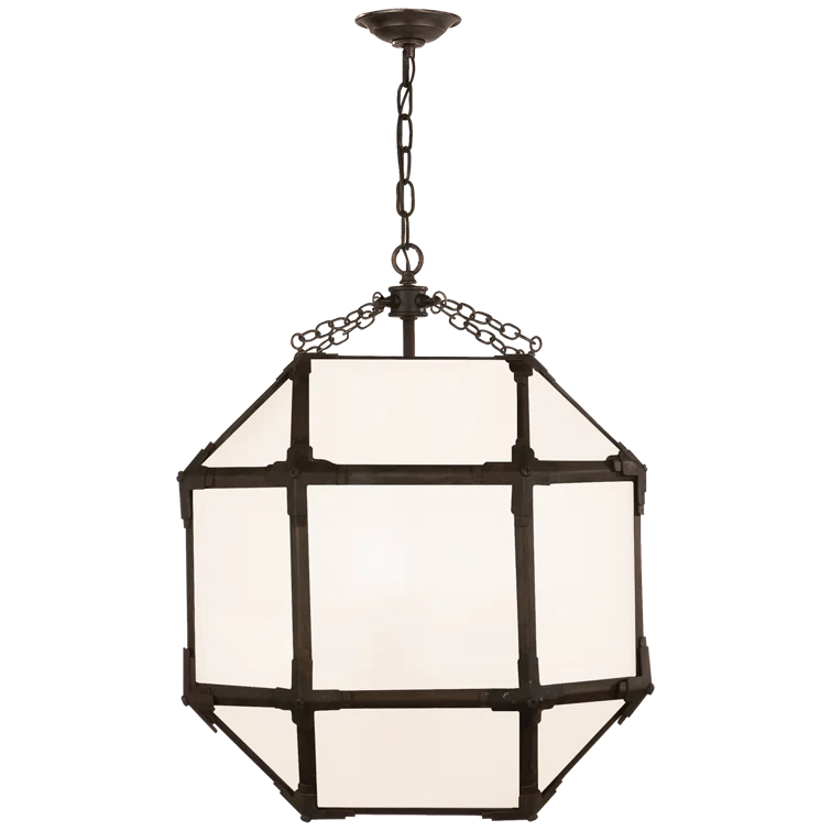 Antique Zinc and Glass 26" Pendant Light